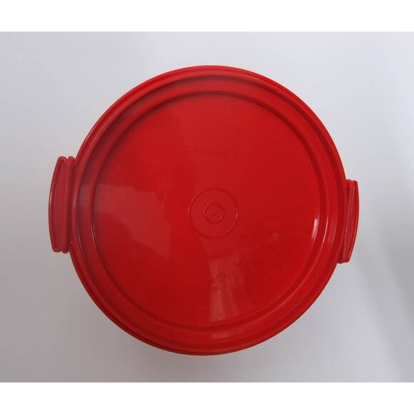 VINTAGE TUPPERWARE TOYS Mini Cake Carrier with Handle 1498-1 Red Kitchen - Picture 3 of 4